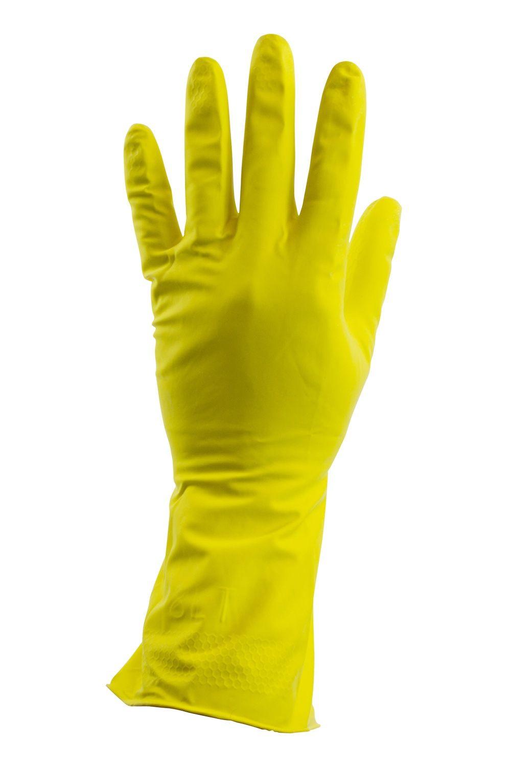 Huishoudhandschoenen latex geel medium